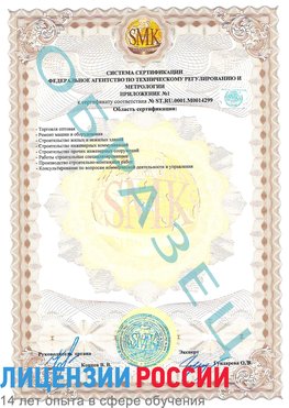 Образец сертификата соответствия (приложение) Михайловск Сертификат ISO 14001